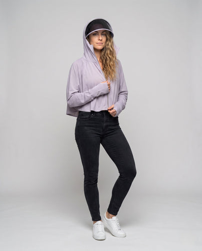 Damen Sportliche Windbreaker-Jacke mit hohem Kragen und UV-Schutz Echo Archiv