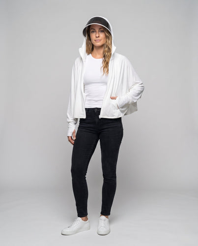 Damen UV-Schutz Kapuzenbluse mit erweiterbarem Gesichtsvisier Echo Archiv