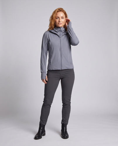 Damen UV-Schutz Sportjacke mit verstellbarer Kapuze und hochschließendem Kragen Echo Archiv