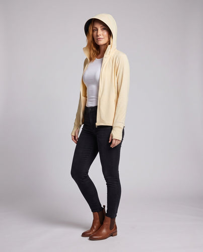 Damen atmungsaktive Trainingsjacke mit leichtem Kapuzendesign Echo Archiv