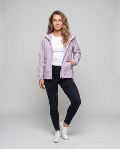 Damen funktionale Outdoor-Jacke mit verstellbarem Kapuzenkragen und atmungsaktiven Einsätzen Echo Archiv