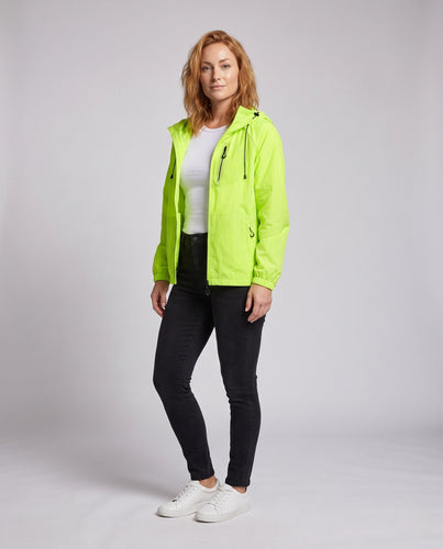 Damen hochfunktionale Windjacke mit reflektierenden Elementen und verstellbarem Kapuzendesign Echo Archiv