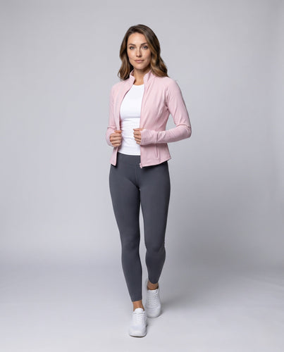 Damen körpernahe Sportjacke mit hohem Kragen und Daumenlöchern Echo Archiv