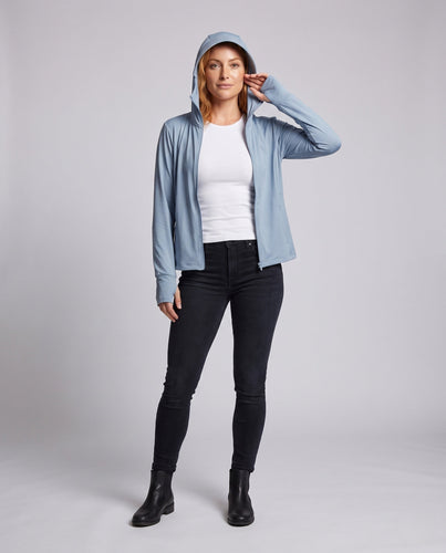 Damen leichte Funktionsjacke mit UV-Schutz und verstellbarer Kapuze Echo Archiv
