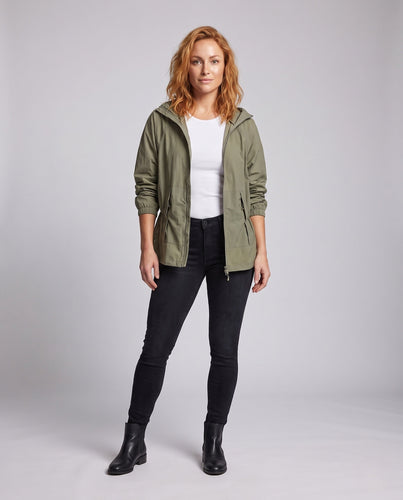 Damen leichte Funktionsjacke mit verstaubarem Kapuzenkragen Echo Archiv