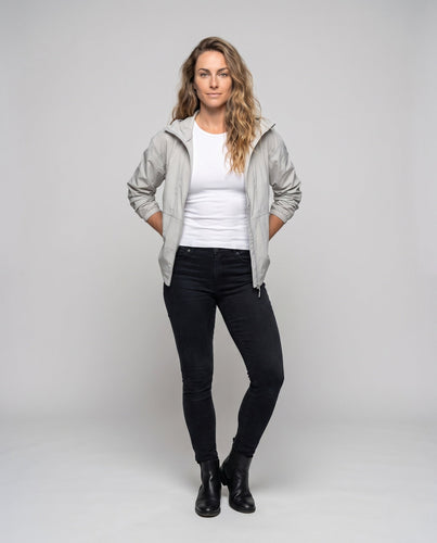 Damen leichte Kapuzenjacke mit atmungsaktiven Einsätzen Echo Archiv