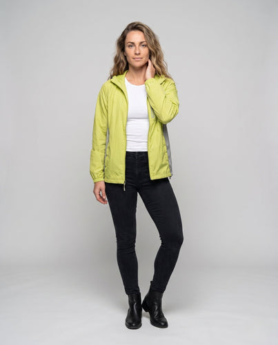 Damen leichte Wetterjacke mit verstaubarem Kapuzenkragen Echo Archiv