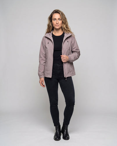 Damen leichte Windbreaker-Jacke mit verstellbarem Kapuzenkragen Echo Archiv