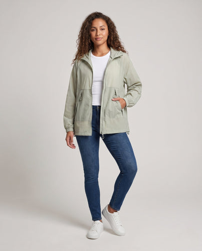 Damen multifunktionale Outdoor-Jacke mit verstellbarem Kapuzenkragen Echo Archiv