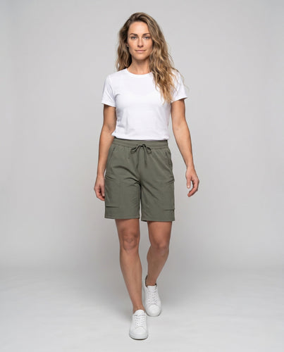 Damen praktische Cargo-Shorts mit elastischem Bund und vielseitigen Taschen Echo Archiv