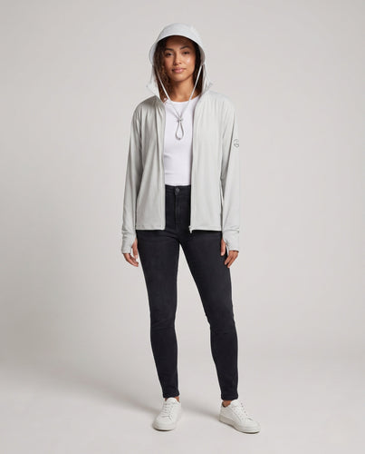 Damen UV-Schutzjacke mit abnehmbarer Kapuze und atmungsaktivem Rücken Echo Archiv