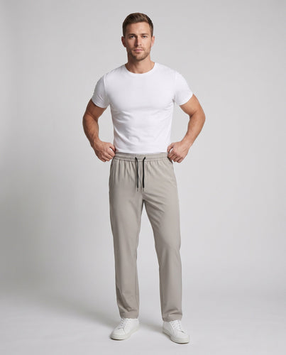 Herren nan leichte kühlende Freizeithose mit elastischem Bund, Tunnelzug und seitlichen Eingrifftaschen Echo Archiv
