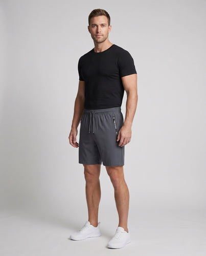 Herren nan leichte Performance-Tech-Shorts mit feuchtigkeitsableitender Mikrofaser, elastischem Tunnelzug und verschweißten Reißverschlusstaschen Echo Archiv