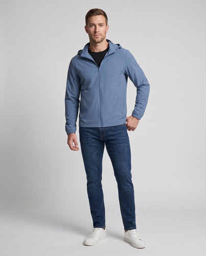 Herren nan ultraleichte winddichte Softshelljacke mit Kapuze und verdecktem Reißverschluss Echo Archiv