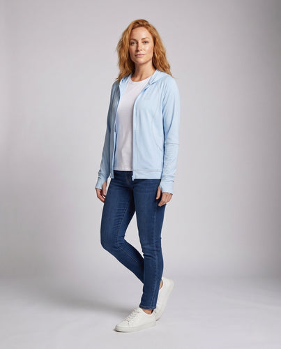 Damen nan leichte atmungsaktive Kapuzenjacke mit Reißverschluss Echo Archiv
