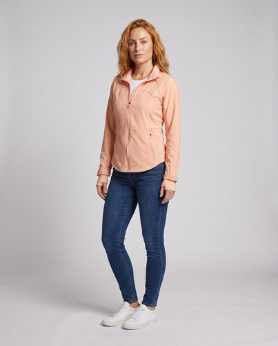 Damen nan leichte atmungsaktive Laufjacke mit Stehkragen und Reißverschlusstaschen Echo Archiv