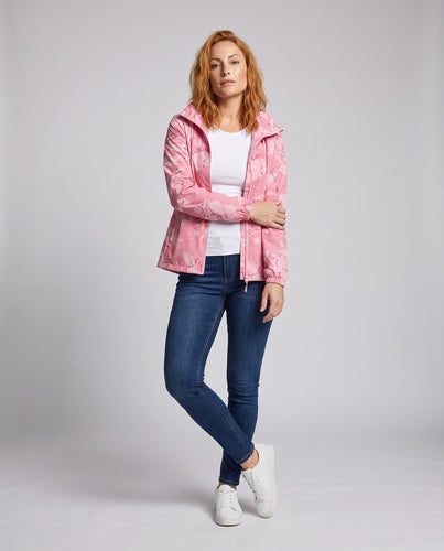 Damen nan leichte atmungsaktive Windjacke mit Kapuze Reißverschluss und Eingrifftaschen Echo Archiv
