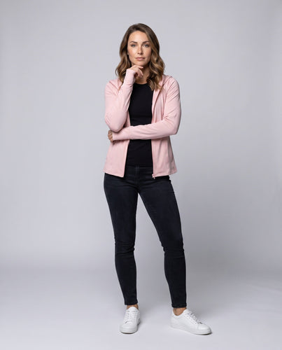 Damen nan leichtes Performance-Kapuzenshirt mit Soft-Touch-Stretch, abgerundetem Saum und Daumenstulpen Echo Archiv