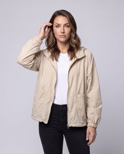 Damen nan luftige Oversize-Blousonjacke mit Ballonärmeln und Reißverschluss Echo Archiv