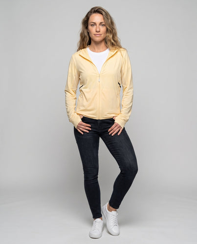 Damen nan seidig-leichte Sommer-Reißverschlussjacke mit kühlender Mikrofaser und Netzeinsätzen Echo Archiv