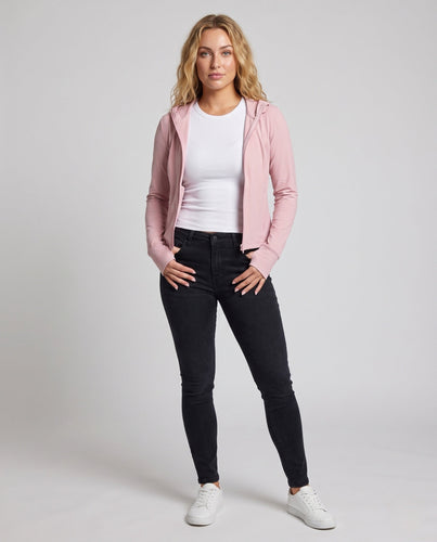 Damen nan taillierte Sonnenschutz-Zipjacke mit Kapuze, kühlendem Ice-GewEcho Archive, schnelltrocknendem Stretch und verlängerten Ärmelbündchen Echo Archiv