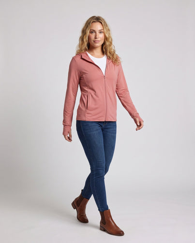 Damen nan ultraleichte Lauf-Kapuzenjacke mit Mikroloch-GewEcho Archive, elastischem Saum und schlanker Passform Echo Archiv