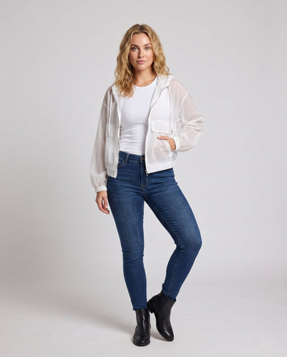 Damen nan ultraleichte transparente Kapuzenjacke mit Reißverschluss Echo Archiv