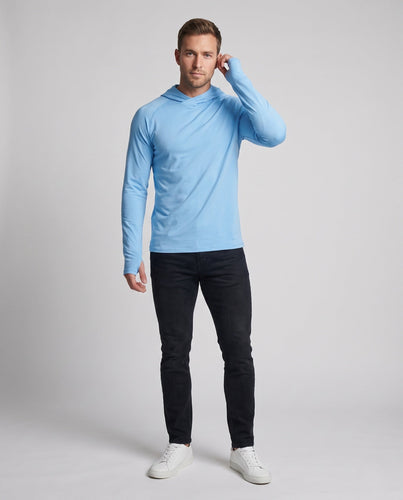 Herren nan eng geschnittenes Langarm-Sonnenschutz-Hoodie mit Raglanärmeln und Daumenlöchern Echo Archiv