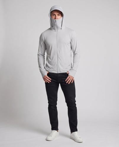 Herren nan ultraleichter Sonnenhoody mit integrierter Gesichtsmaske und verlängerter Kapuze Echo Archiv