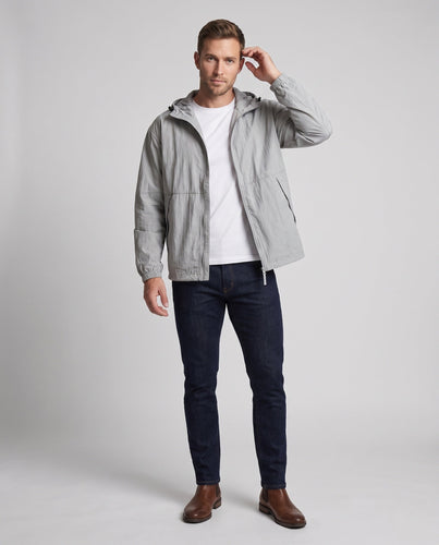Unisex nan packbare Kapuzen-Windjacke mit Zweiwege-Reißverschluss und Kordelzugsaum Echo Archiv