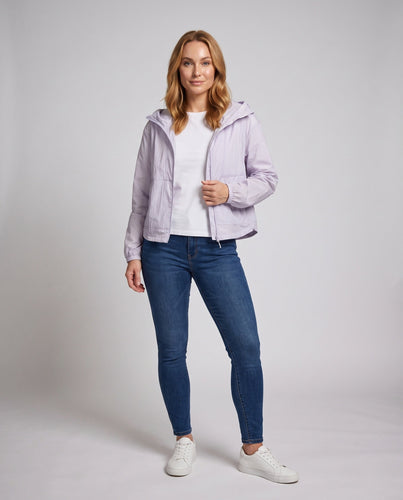 Damen nan ultraleichte packbare Windbreakerjacke mit Kapuze und Netzfutter Echo Archiv