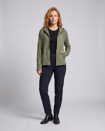 Damen nan ultraleichte UV-Schutz Kapuzenjacke mit Daumenlöchern und Reißverschluss Echo Archiv