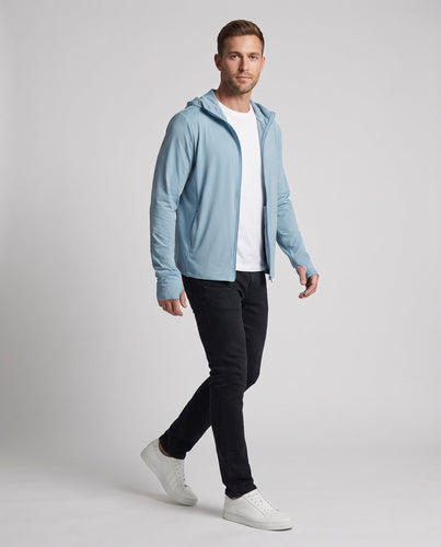 Herren nan leichte UV-Schutz Kapuzenjacke mit atmungsaktivem Mesh und durchgehendem Reißverschluss Echo Archiv