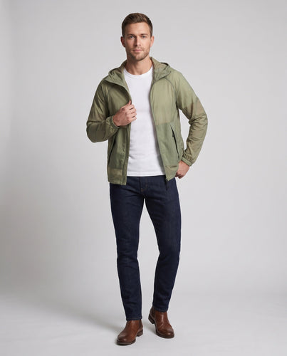 Unisex nan ultraleichte atmungsaktive Windjacke mit Kapuze, Packfunktion und Kordelzug Echo Archiv