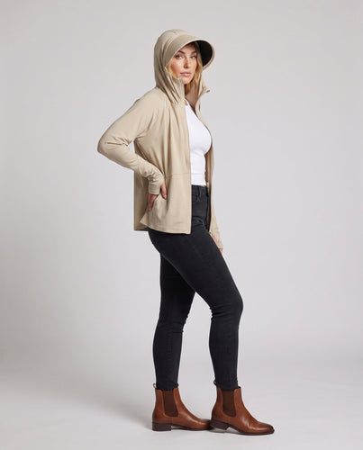 Unisex nan UV-Schutz Kapuzenjacke mit abnehmbarem Visier und atmungsaktivem Kühlstoff Echo Archiv