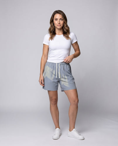Damen Funktionale Sportshorts mit seitlichen Reißverschlusstaschen Echo Archiv