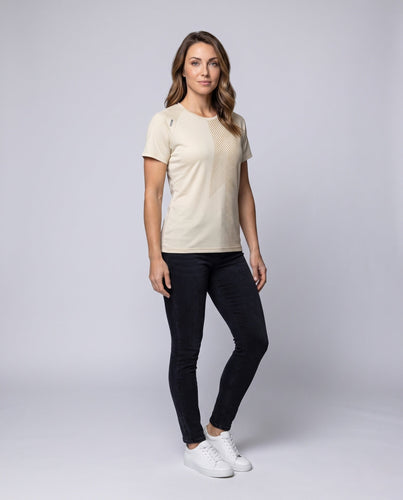 Damen Sport-T-Shirt mit atmungsaktiver Struktur und stylischem Streifenmuster Echo Archiv