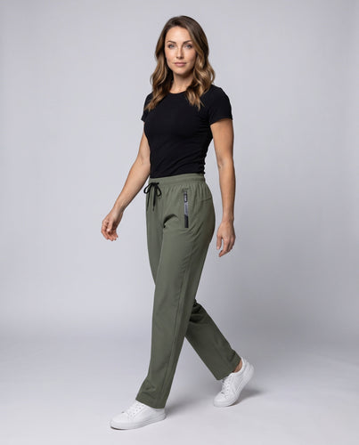 Damen Sportliche Freizeithose mit elastischem Bund und zwei Reißverschlusstaschen Echo Archiv
