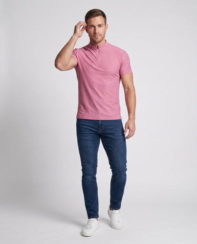Herren Sportliches Kurzarm Laufshirt mit Reißverschluss und atmungsaktiven Eigenschaften Echo Archiv