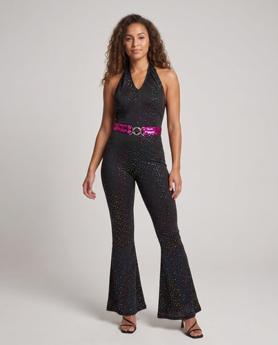 Damen Funkelndes Jumpsuit mit weitem Bein Echo Archiv