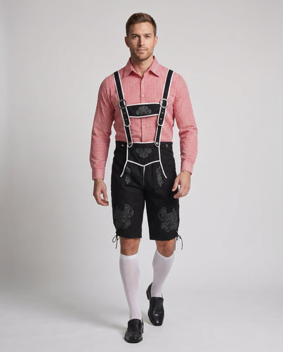 Herren Trachten Lederhosen mit dekorativen Riemen Echo Archiv