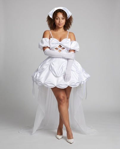 Damen Hochzeits-Cosplay-Kleid mit Ärmelapplikationen und aufwendigen Rüschen Echo Archiv