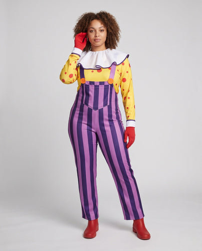 Damen Clown Kostüm mit elastischen Trägern und abnehmbarem Kragen Echo Archiv