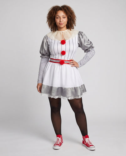 Damen Clown-Outfit mit Ärmeln und kragenähnlichem Detail Echo Archiv