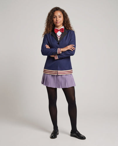 Damen Cosplay-Schuluniform-Set mit Rock, Hemd, Weste und Fliege Echo Archiv