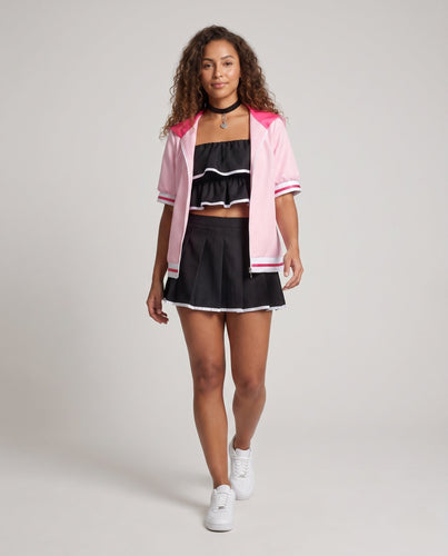 Damen Cosplay-Set mit gestuftem Oberteil, Rock und praktischer Jacke Echo Archiv