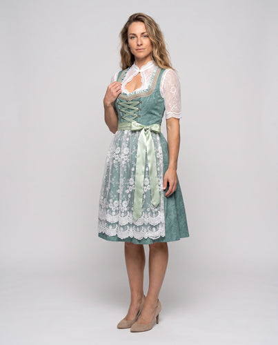 Damen Dirndl Kleid mit eleganter Stickerei und charmantem Taillengürtel Echo Archiv