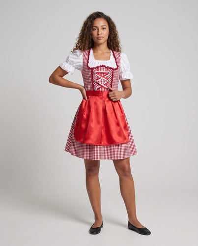 Damen Dirndlkleid mit modernen Karomustern und schwingendem Rock Echo Archiv