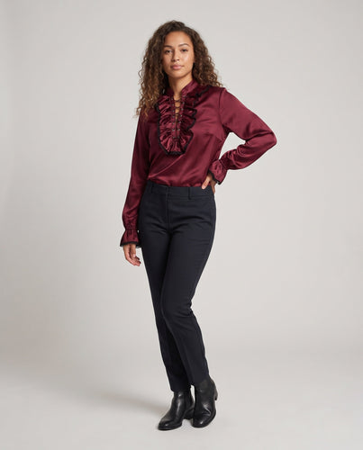 Damen elegante Freizeitbluse mit Rüschendetails und Schnürung Echo Archiv