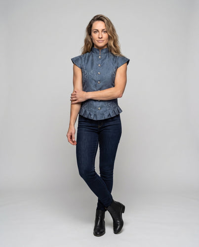 Damen elegante Steppweste mit kunstvollen Verzierungen – Avérine